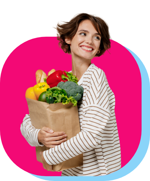 Women with groceries